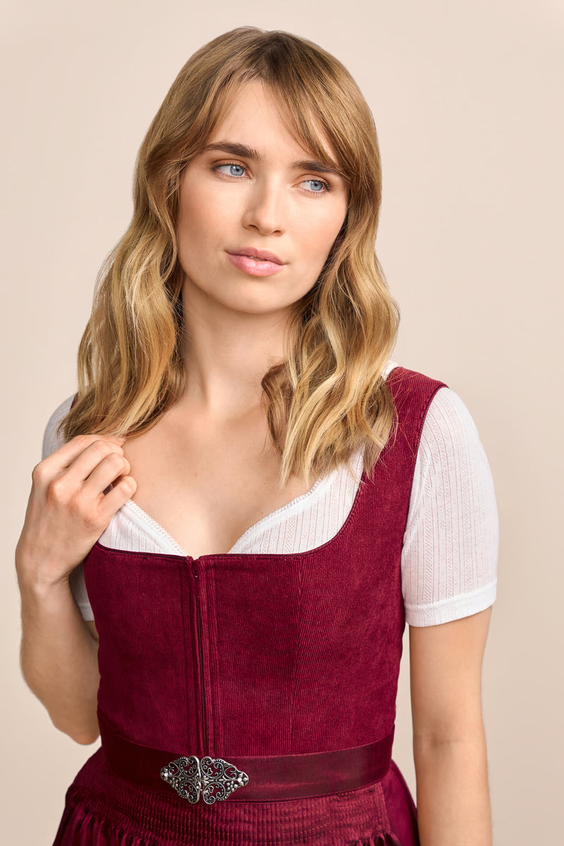 Kruger Midi Dirndl 2pcs. 60cm "Evi" red (34)