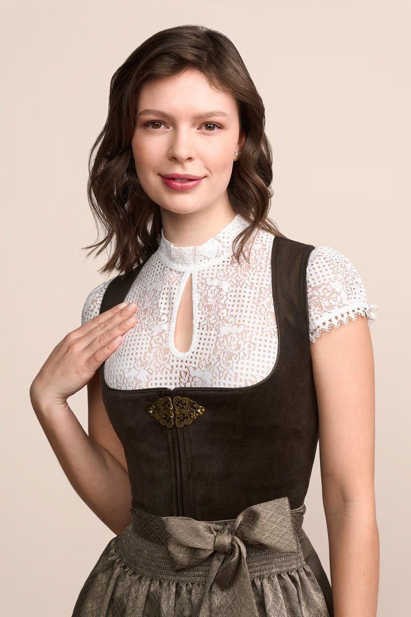 Kruger Long Dirndl 2pcs. 70cm "Cari" olive