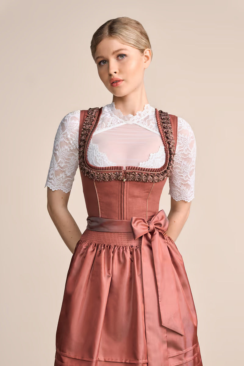 Kruger Midi Dirndl 2pcs. 60cm "Marielle" red (46)
