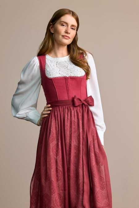 Julia Trentini Helma Dirndl, Red — 70cm Long