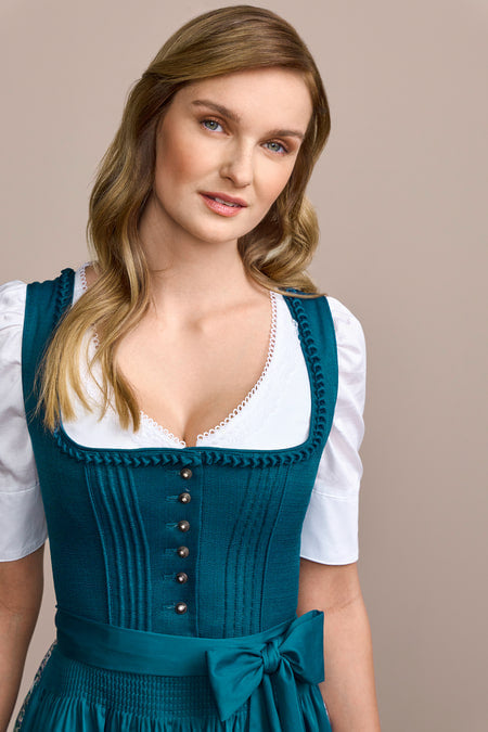 ディアンドル　レディース Julia Trentini Donna Dirndl, Turquoise — 70cm Long – CA Dirndl Haus