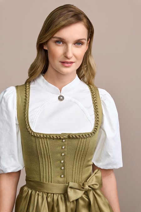 Julia Trentini Cathlin Dirndl, Olive — 70cm Long – CA Dirndl Haus