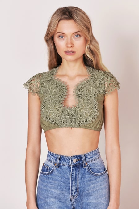 Dirndl blouse Manuela — green