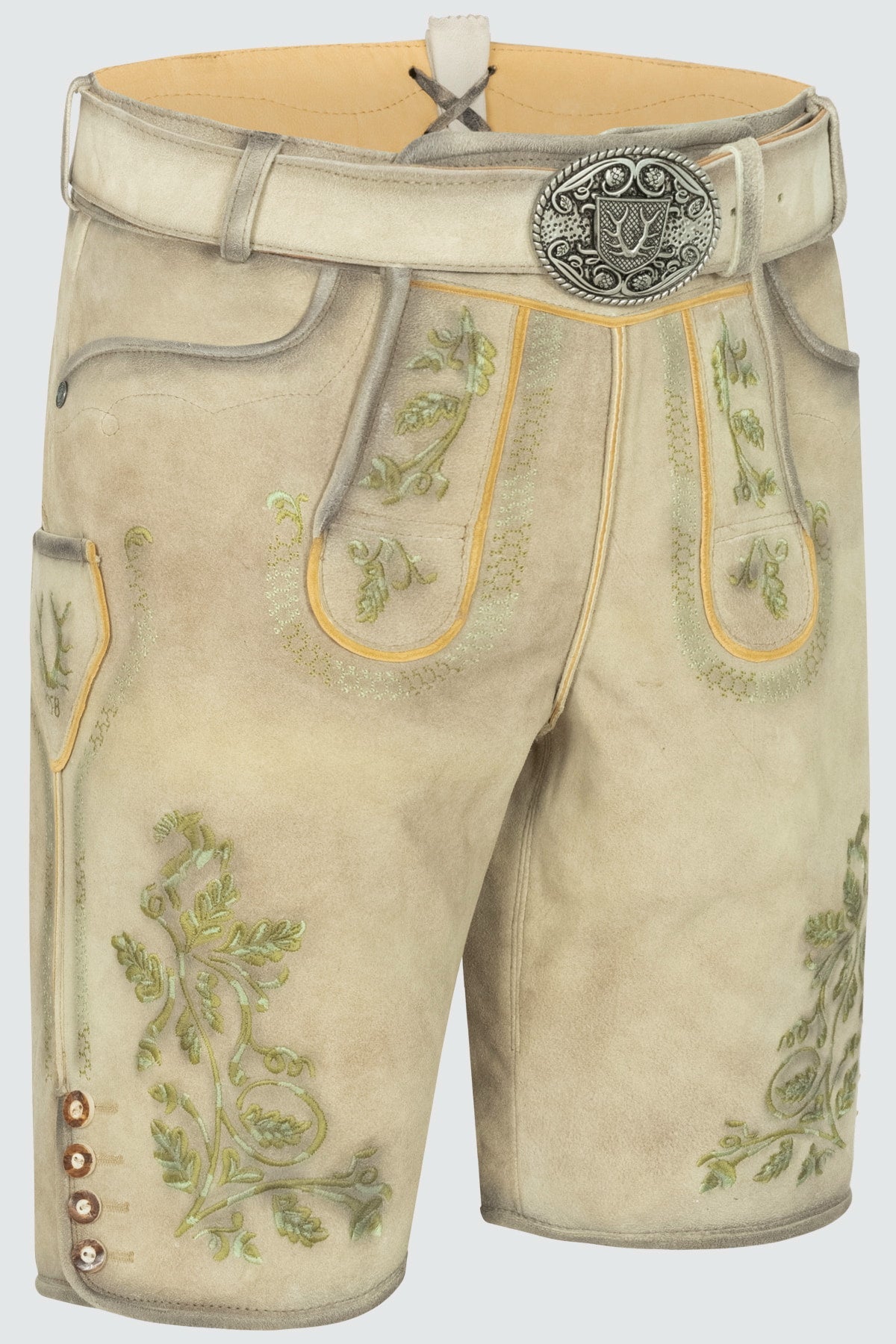 Kruger Men's Lederhosen "Arlo" with Belt - Brown