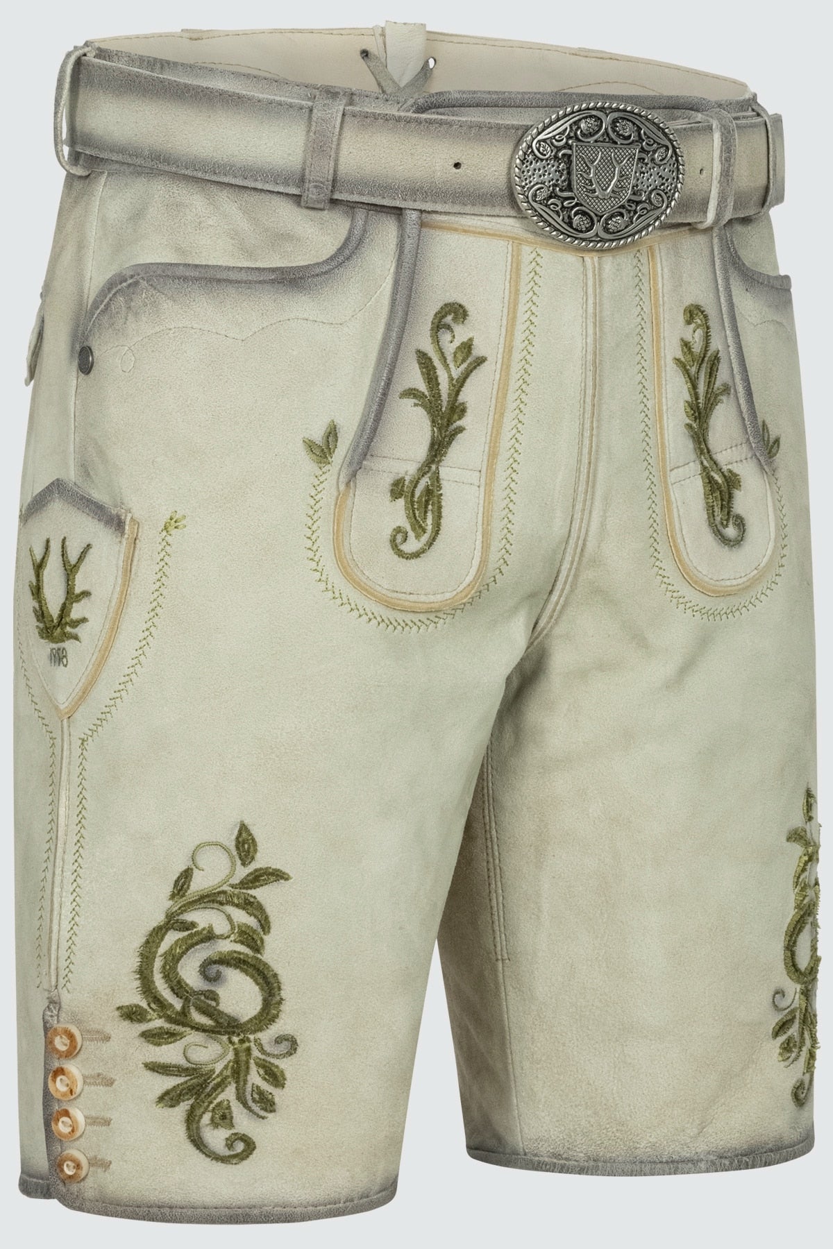 Kruger Men's Lederhosen "Maurus" with Belt - Beige