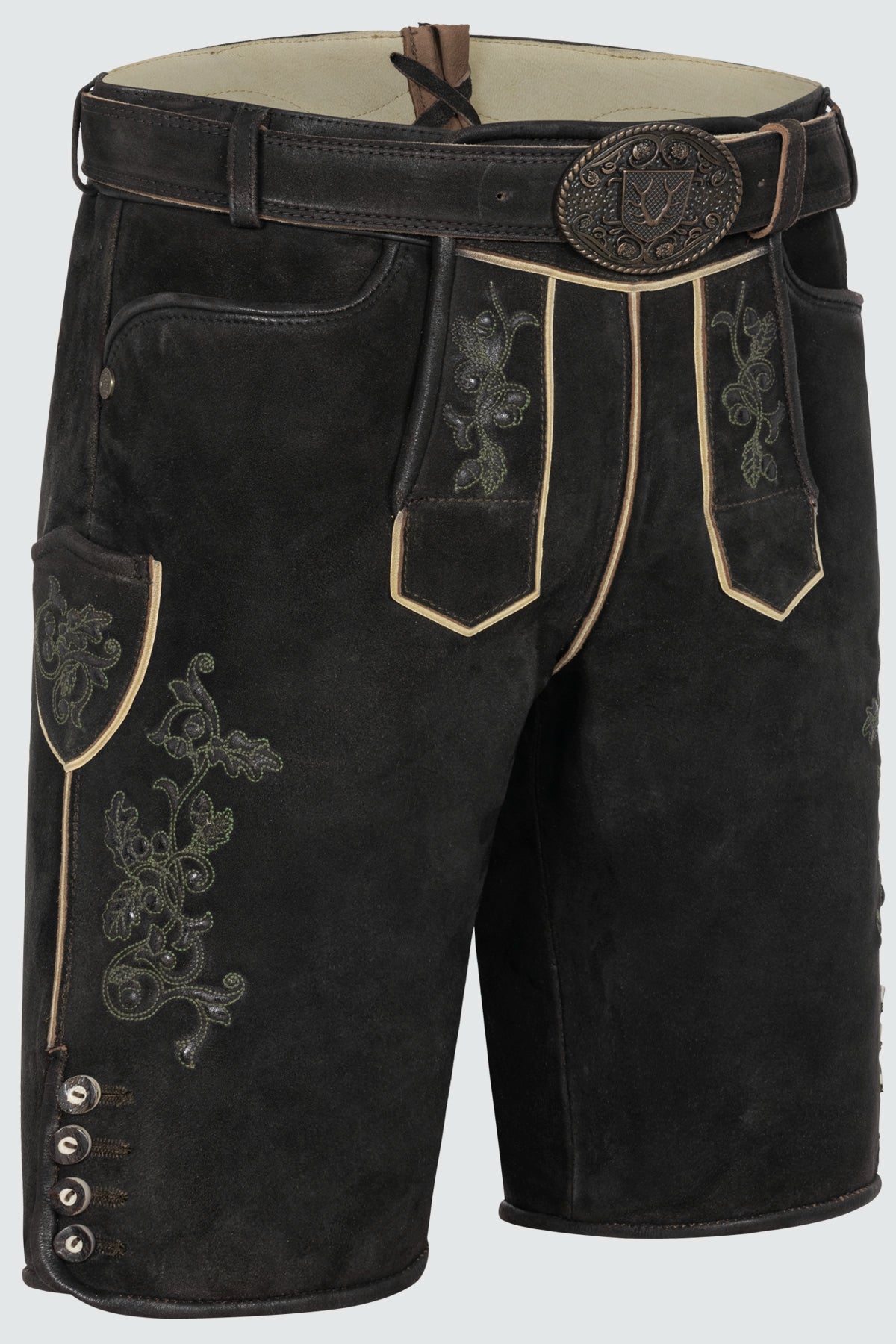 Kruger Men's Lederhosen "Caelius" with Belt - Brown