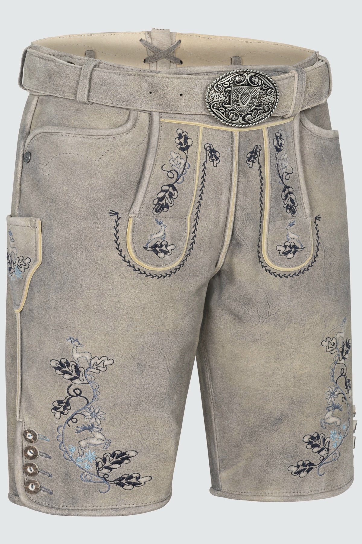 Kruger Men's Lederhosen "Keanu" with Belt - Beige