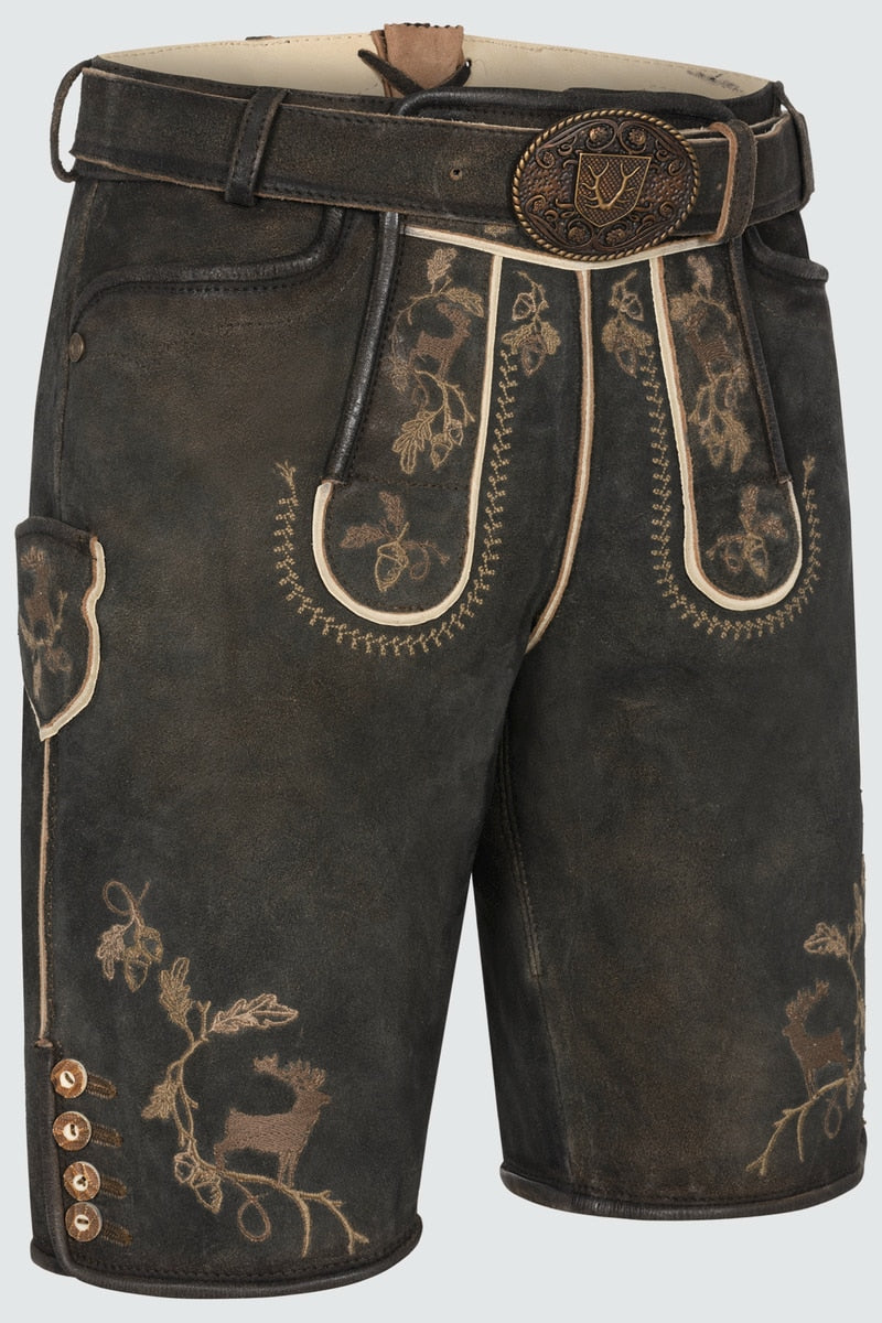 Lederhose Nero mit Gürtel