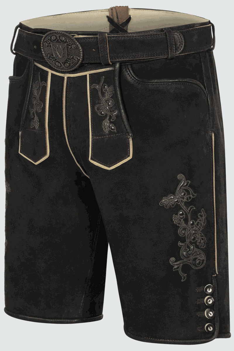 Kruger Men's Lederhosen "Caelius" (brown) with Belt
