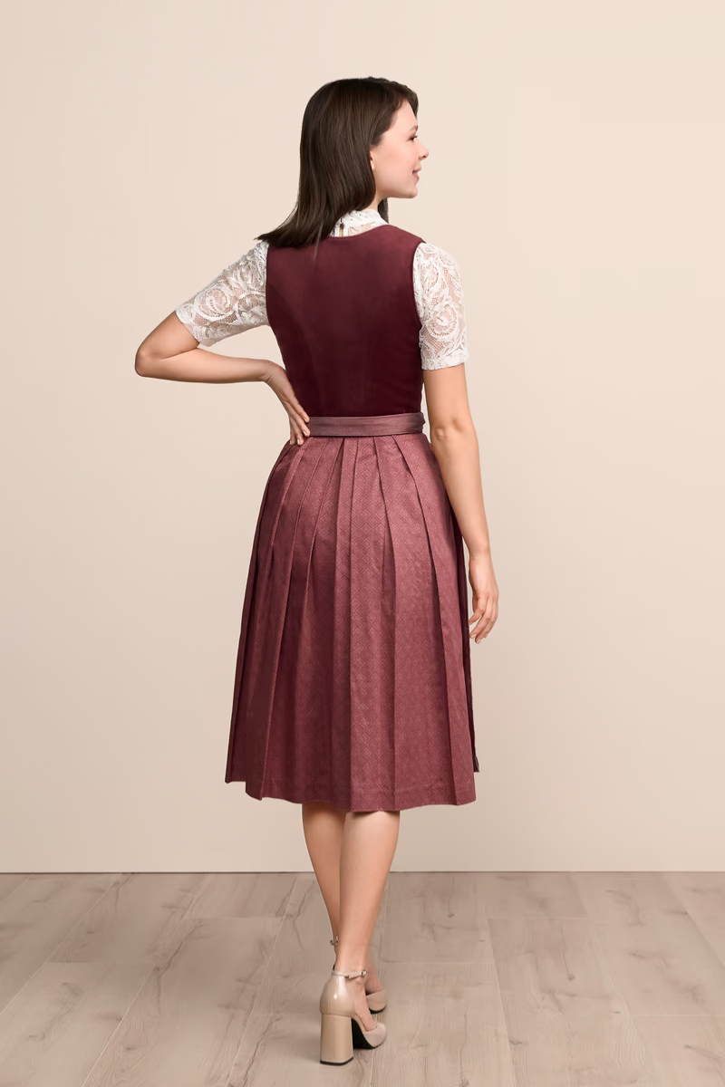 Kruger Long Dirndl 2pcs. 70cm "Veralyn" red