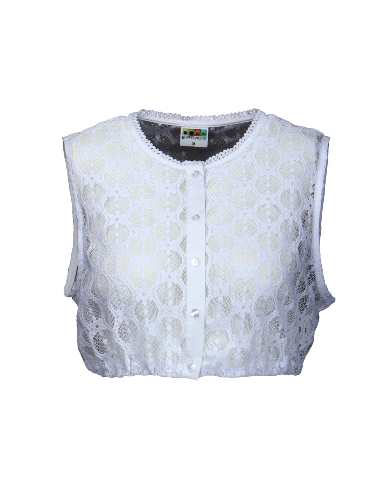 Berwin Sleeveless Dirndl Blouse "Inica" white (34)