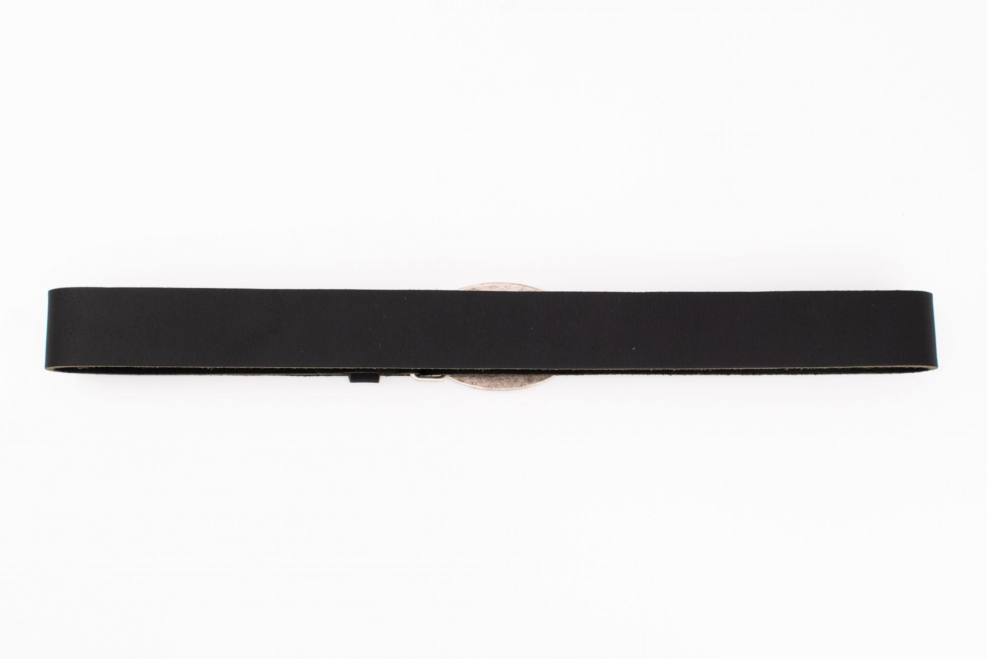 Black Trachten Belt with Deer Buckle and Fur Inlay
