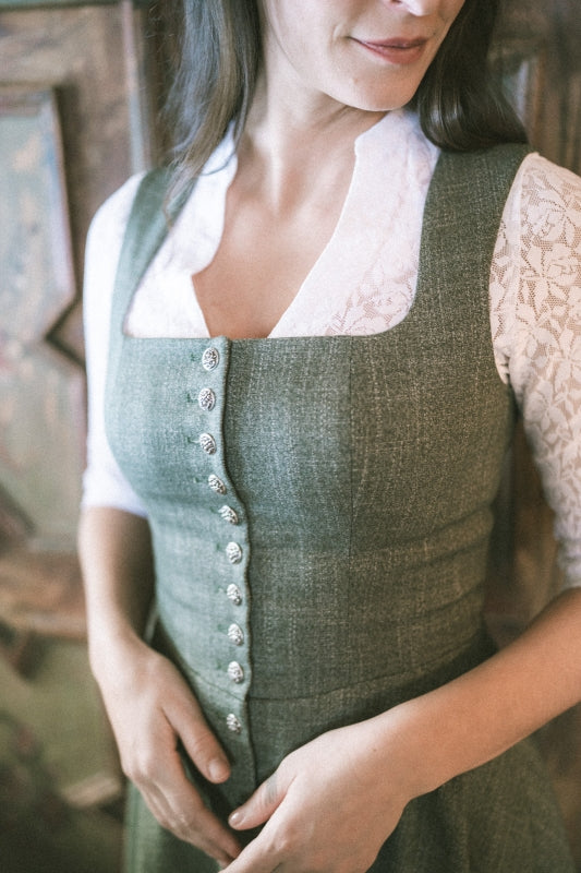 Berwin 3/4 Sleeve Lace Dirndl Blouse "Joyce" white