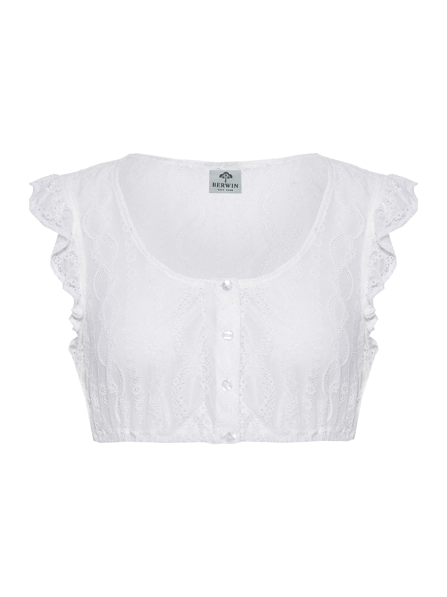 Berwin Cap Sleeve Lace Dirndl Blouse "Nele" white
