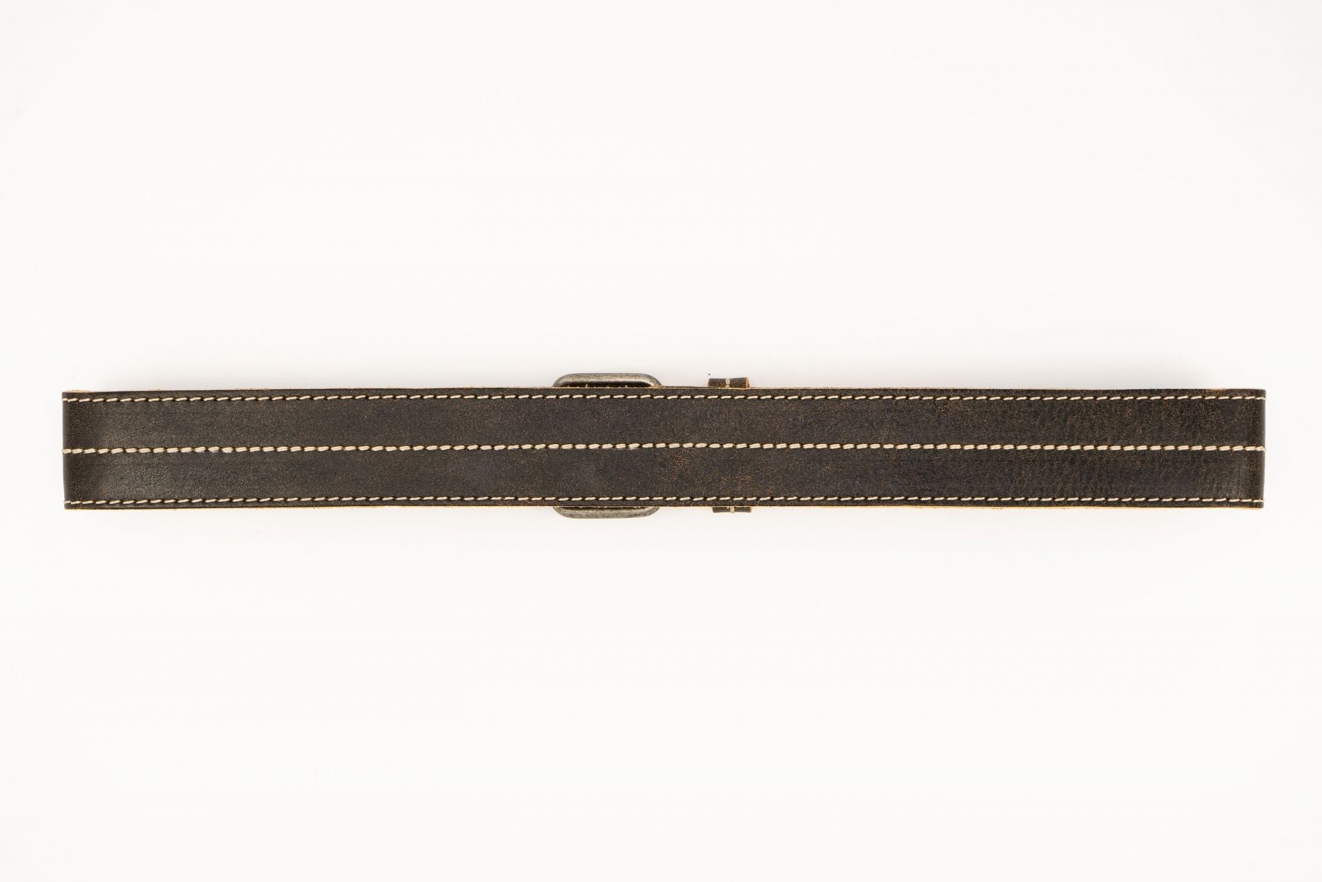 Brown Trachten Belt with Double Prong Buckle