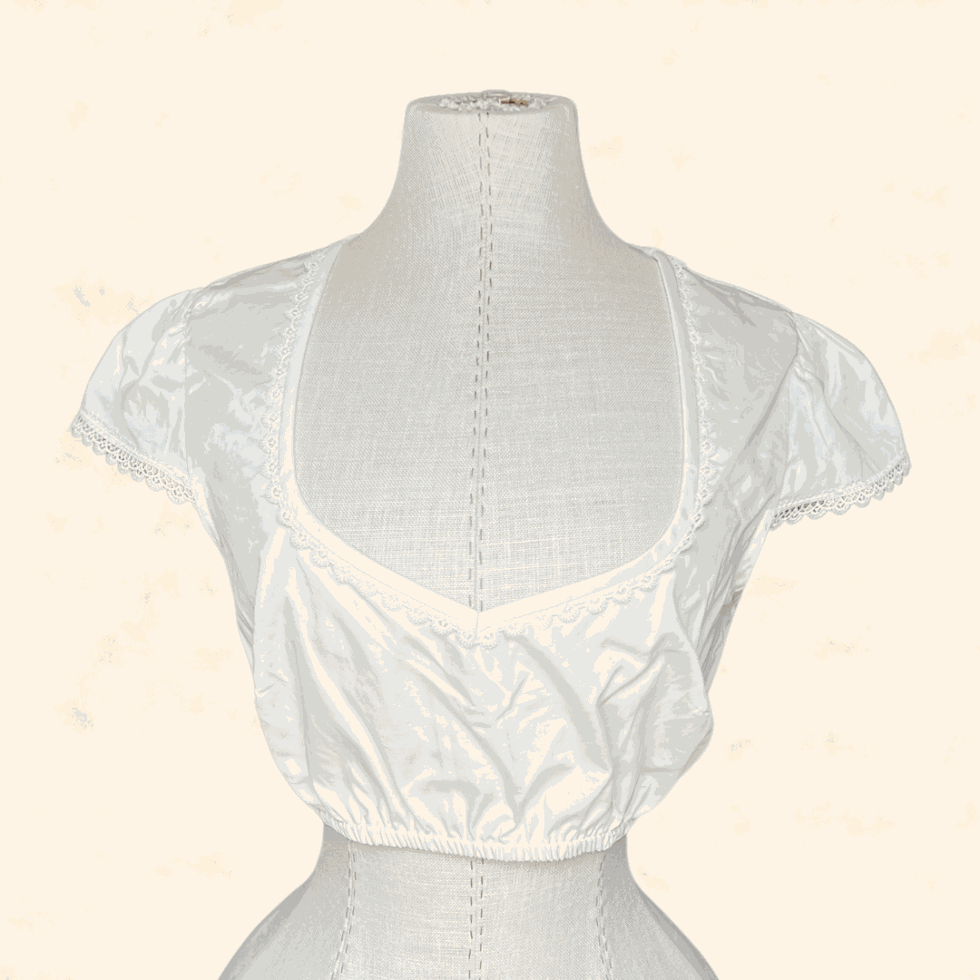Kruger Madl Dirndl Blouse 1014 in ecru, 100% cotton, size 36.