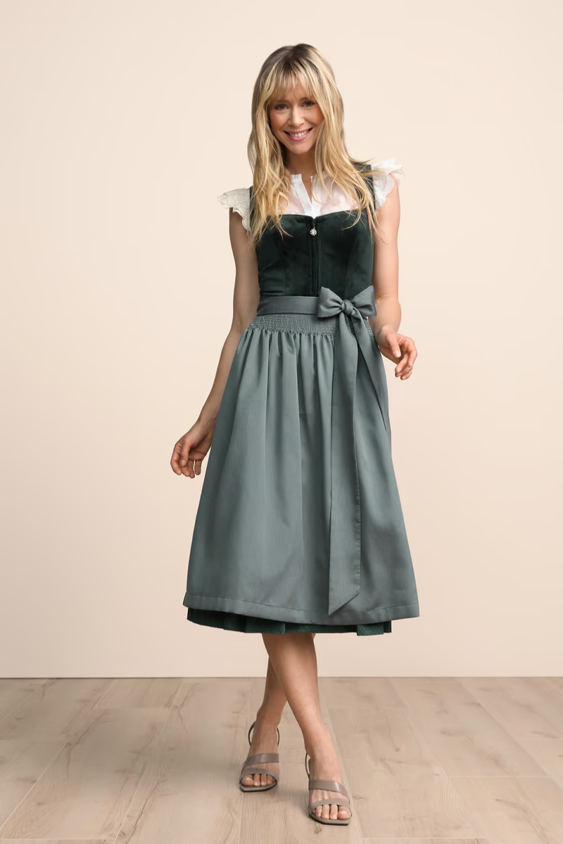 Kruger Long Dirndl 2pcs. 70cm "Avelyn" green