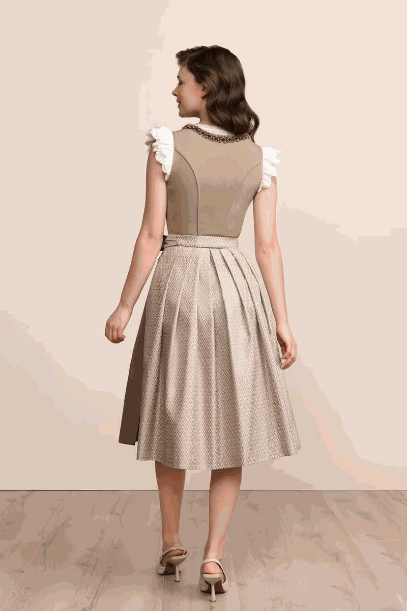 (new) Kruger Long Dirndl 2pcs. 70cm "Anica" beige