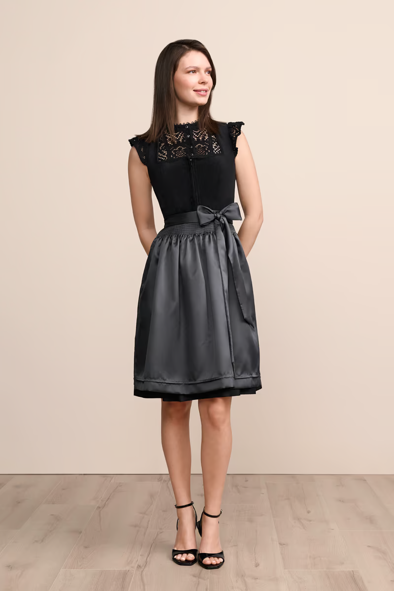 Kruger Midi Dirndl 2pcs. 60cm "Calista" black (size 36)