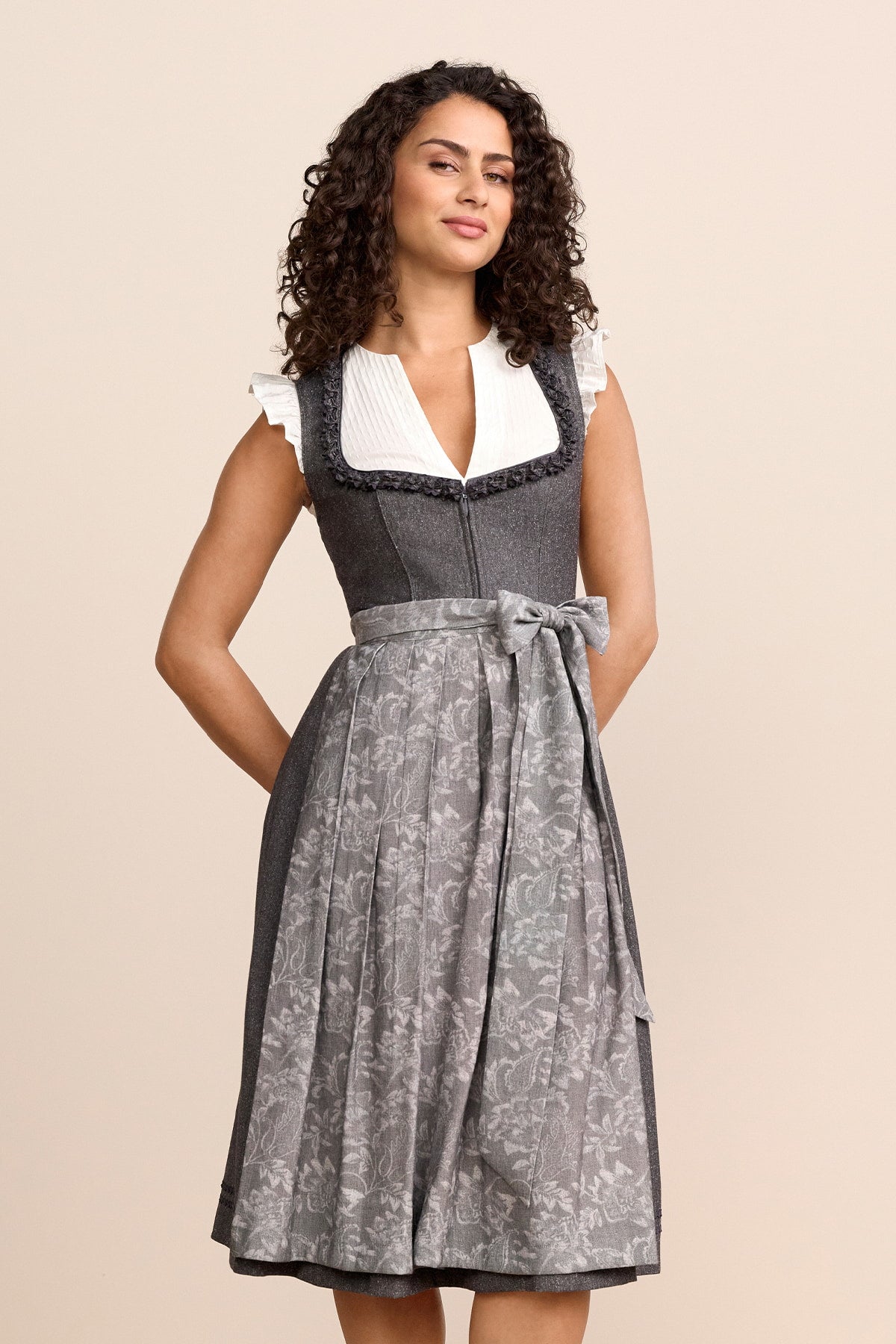 Kruger Ryselle long dirndl in gray, 70cm