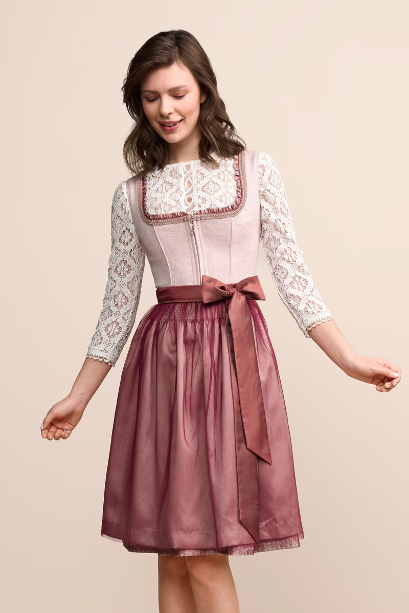(new) Kruger Midi Dirndl 2pcs. 60cm "Clarice" red