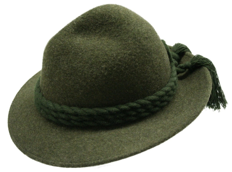 Faustmann Tricorn Hat with Rim,  100% Wool Olive with garniture (closeout) 56,57