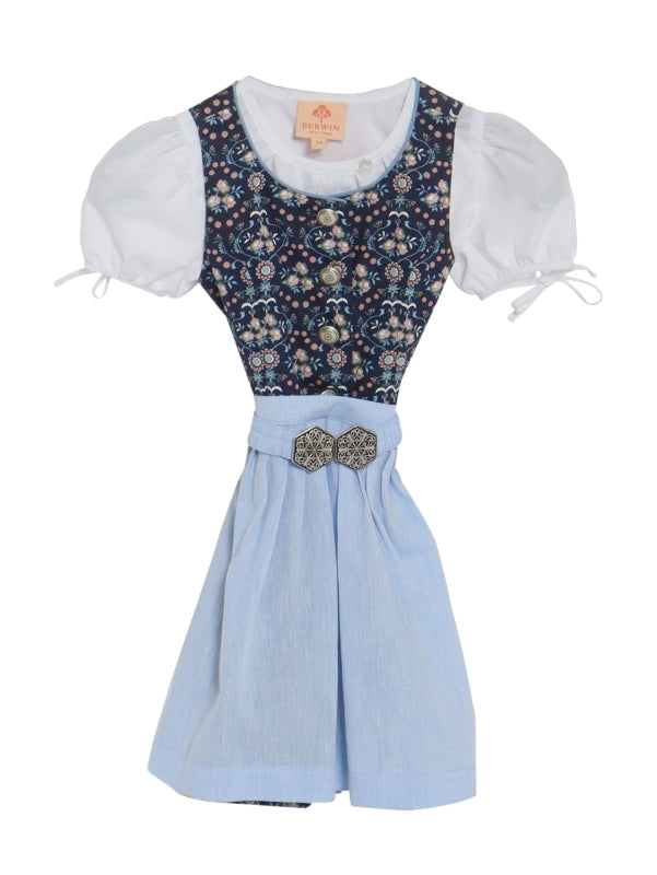 Barwolf Girls Dirndl 3 pcs. "Franzi" blue