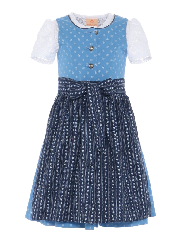 Barwolf Girls Dirndl 3 pcs. "Hedi" blue