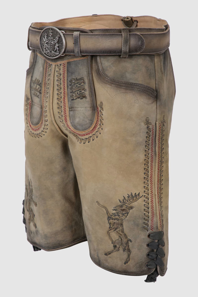 Kruger Men's Lederhosen "fearless" with belt