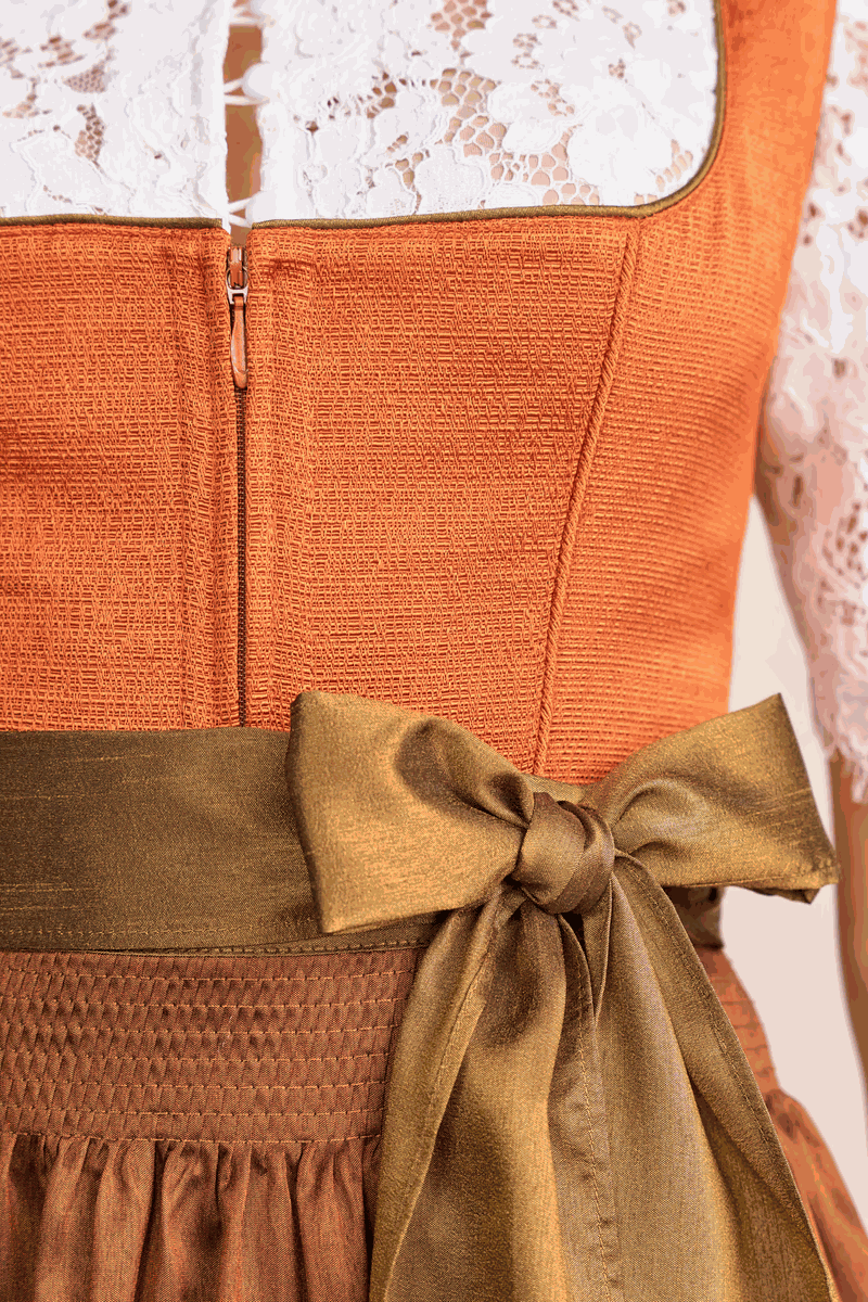 Kruger Long Dirndl 2pcs. 70cm "Isa" orange
