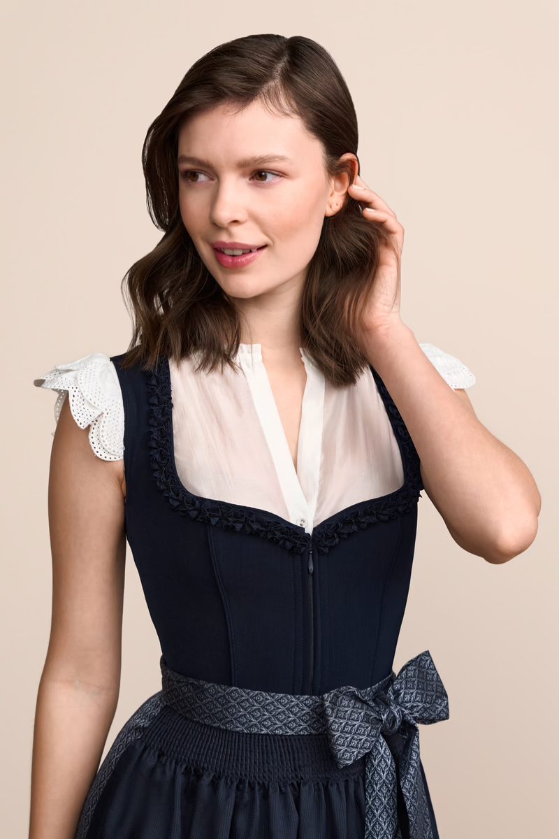 Kruger Long Dirndl 2pcs. 70cm "Anica" blue