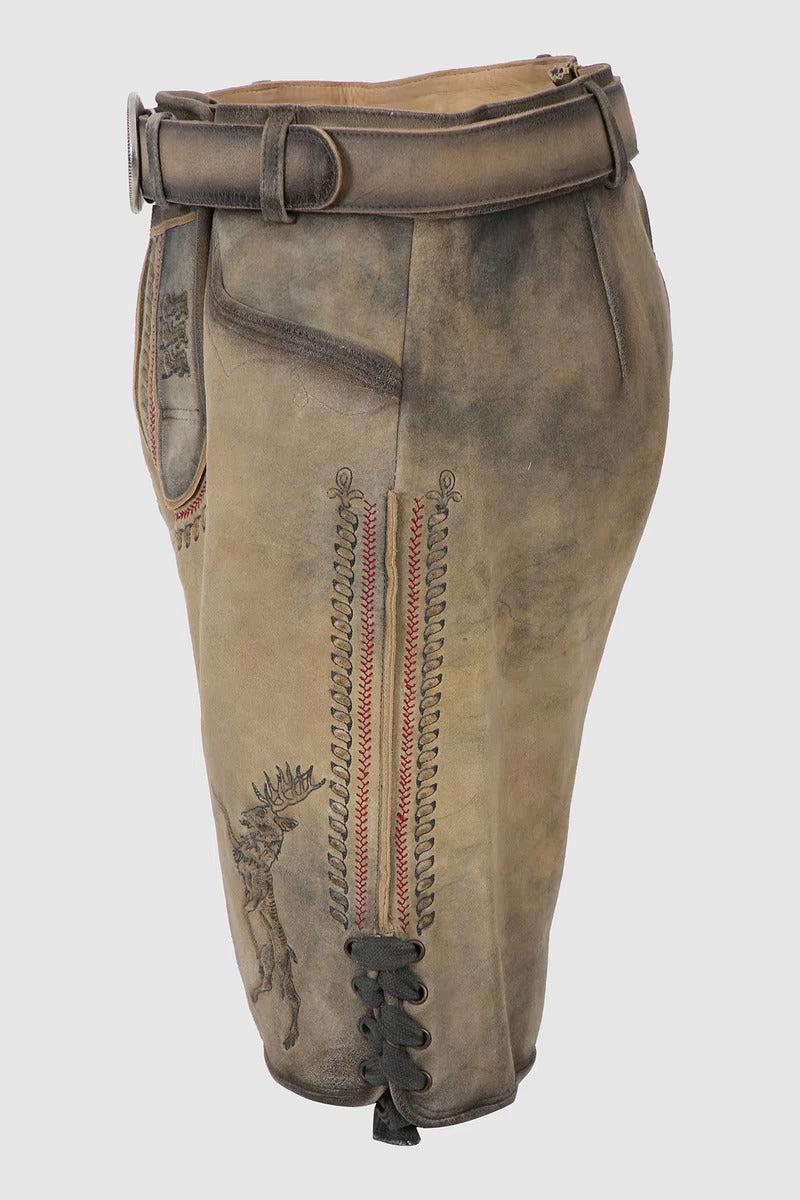 Kruger Men's Lederhosen "fearless" with belt
