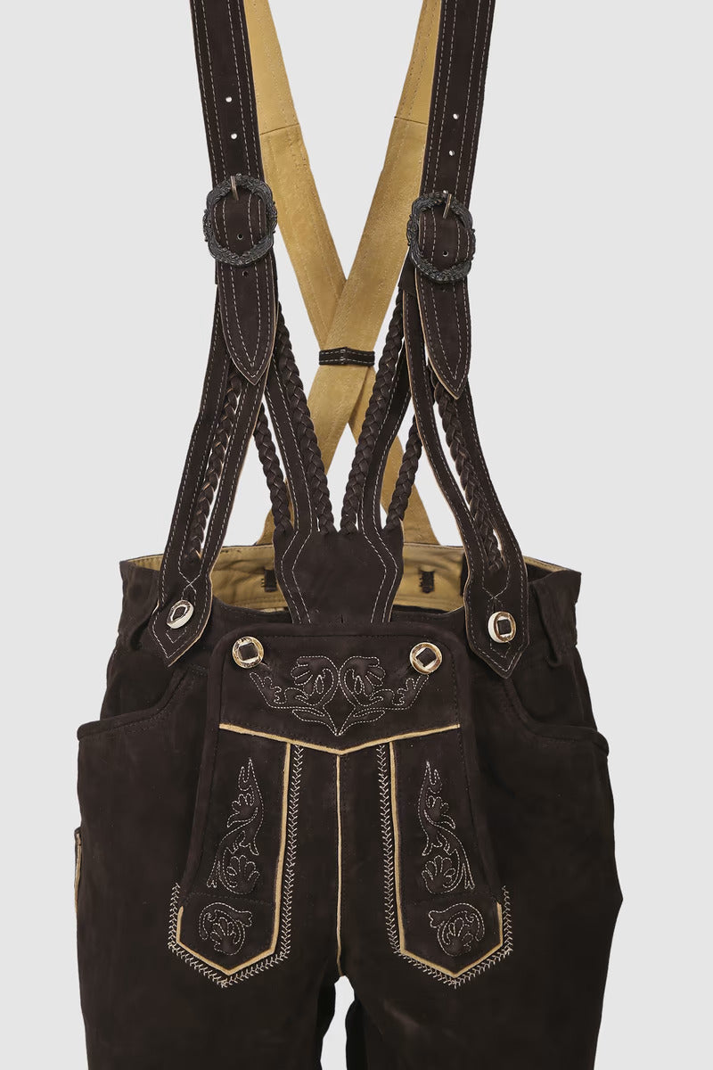 Kruger Men's Lederhosen "Franz" with Suspenders (size 46)