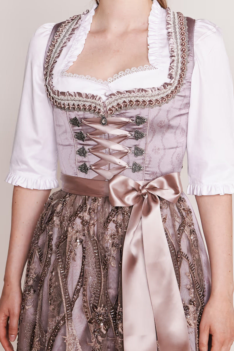 Kruger Long Dirndl 2pcs. 70cm "Catharine" violet (38)