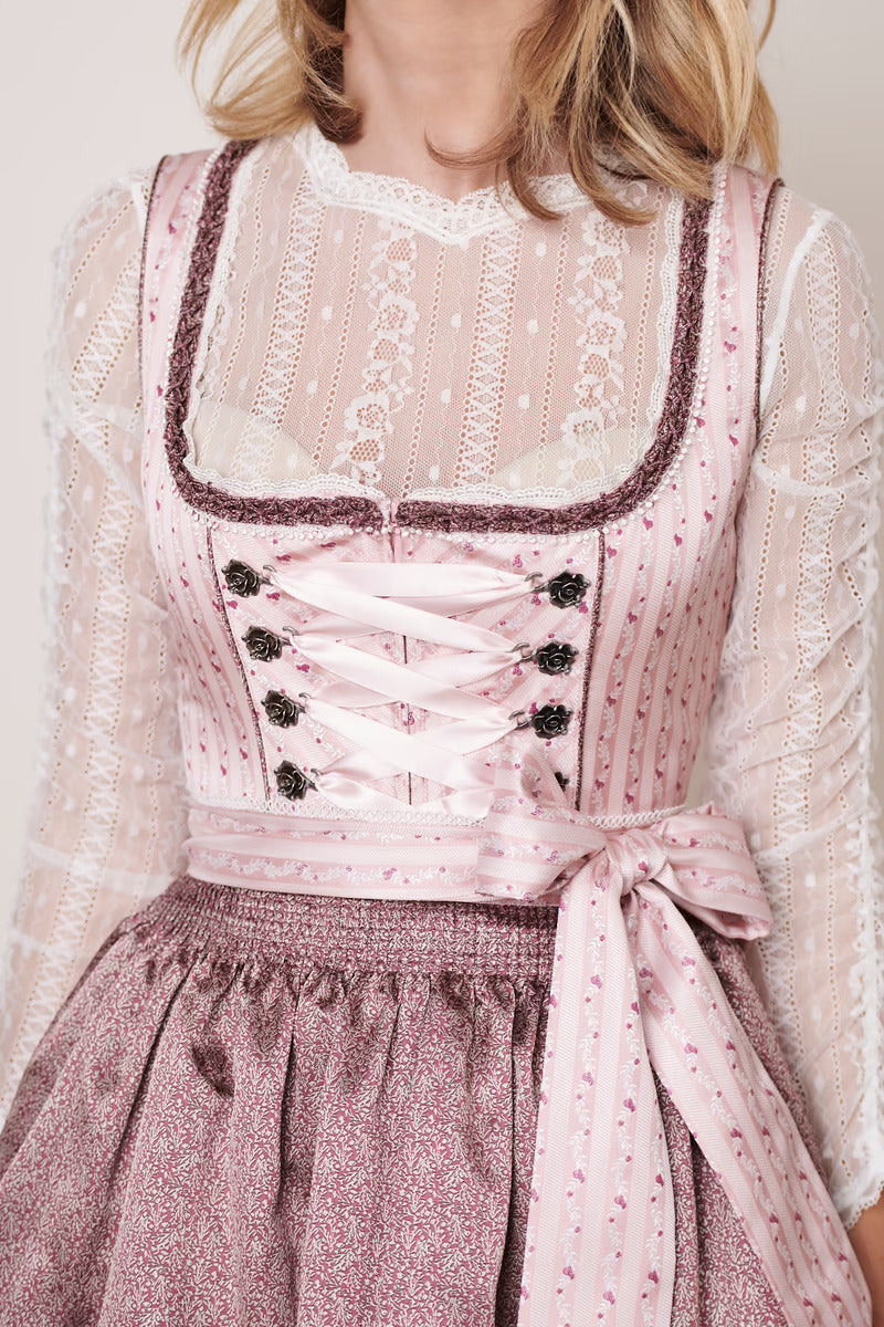Kruger Mini Dirndl 2pcs. 50cm "Leandra" Pink (42)