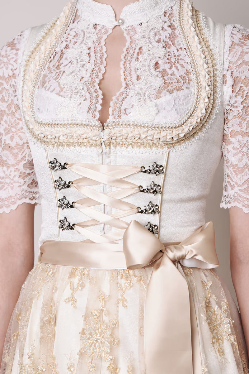 Kruger Long Dirndl 2pcs. 70cm "Benedita" ecru