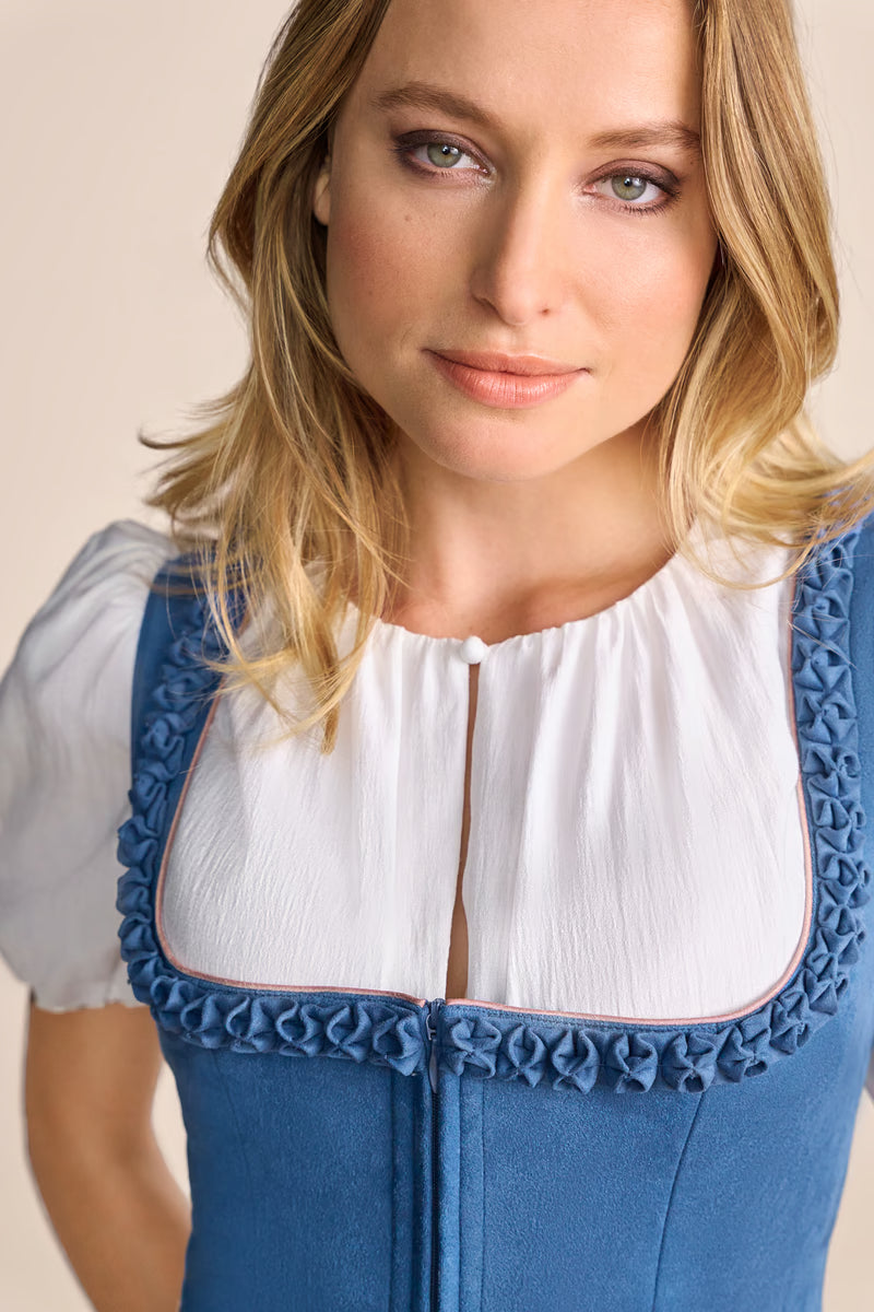 Kruger Midi Dirndl 2pc 60cm "Ola" blue (low stock)