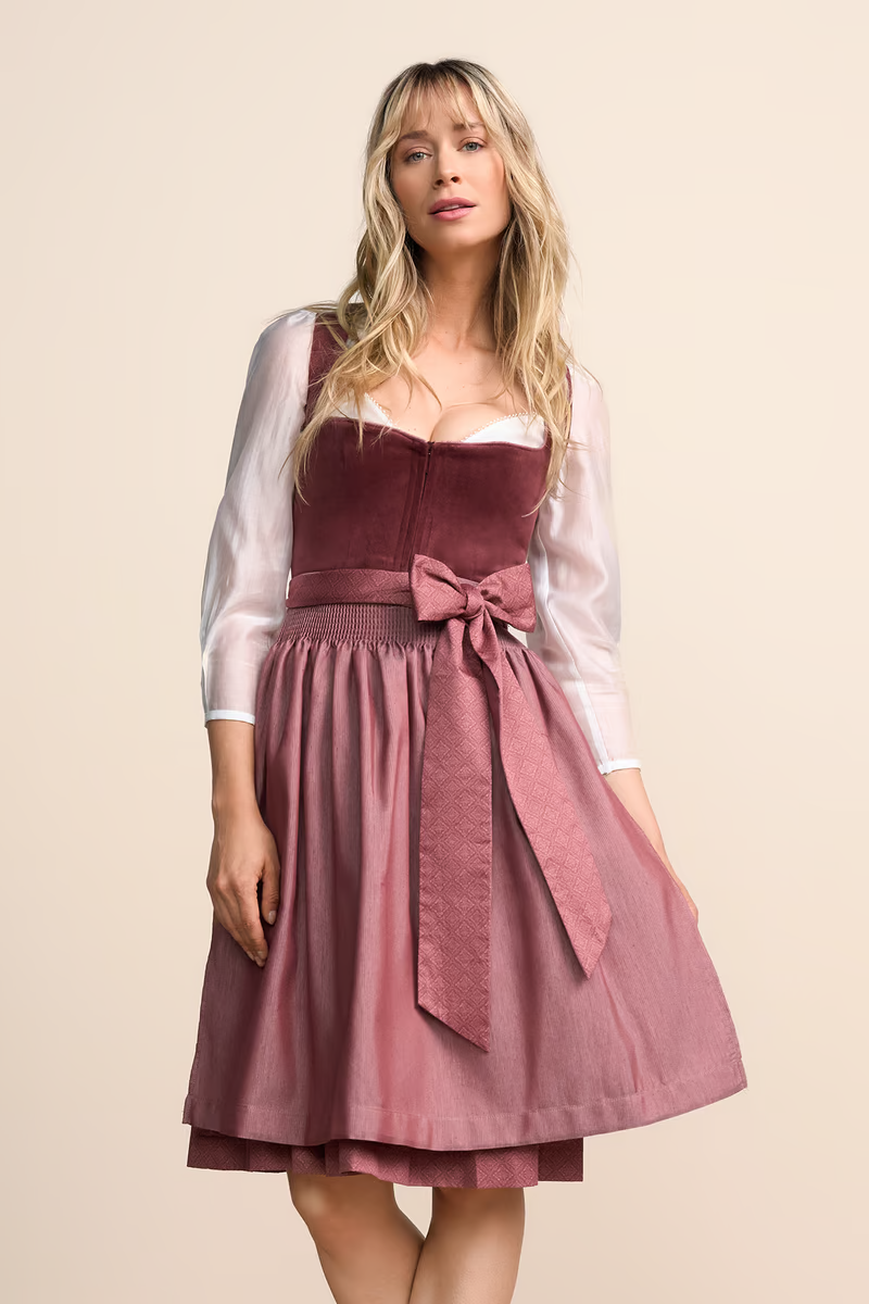 (new) Kruger Midi Dirndl 2pcs. 60cm "Veralyn" red