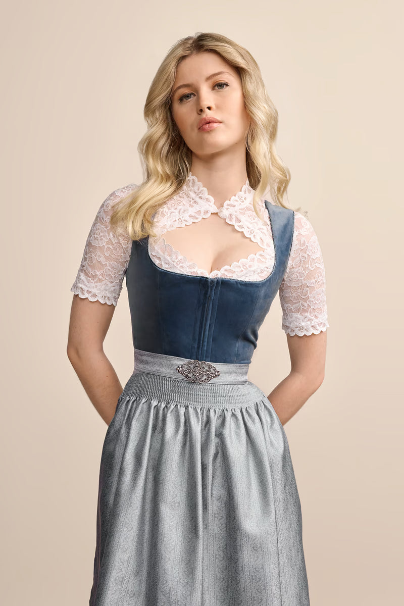 Kruger Aurela Midi Dirndl, Navy — 60cm 2pc Set