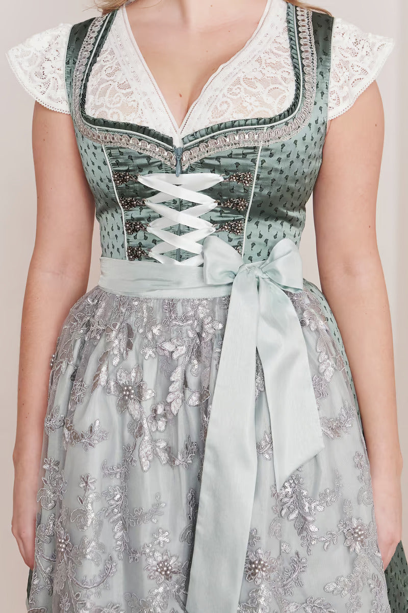 Kruger Midi Dirndl 2pcs. 60cm "Hira" green