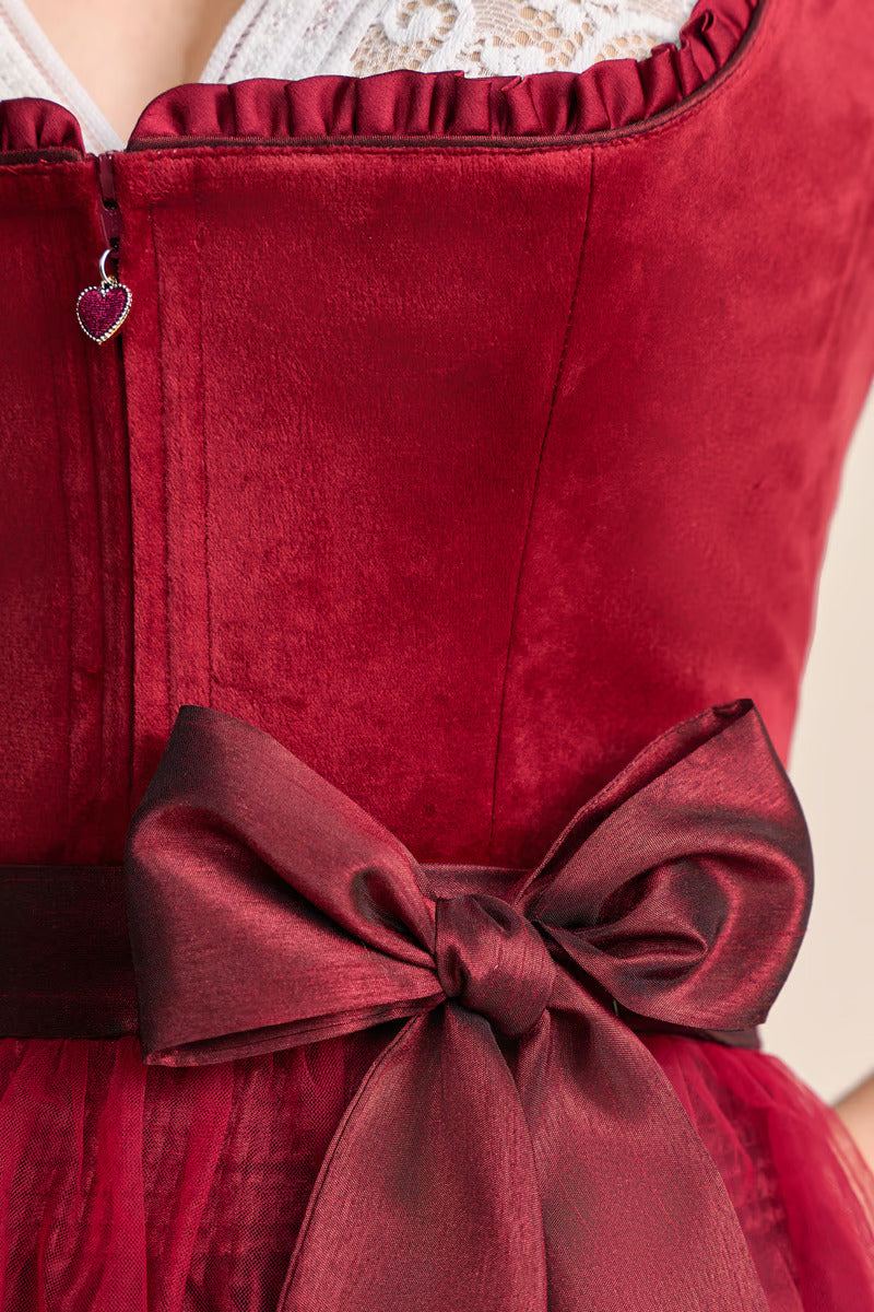 Kruger Mini Dirndl 2pcs. 50cm "Joelina" red (34,38,40,44)