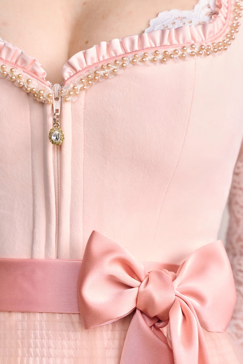 Kruger Mini Dirndl 2pcs. 50cm "Milina" pink (36,38)