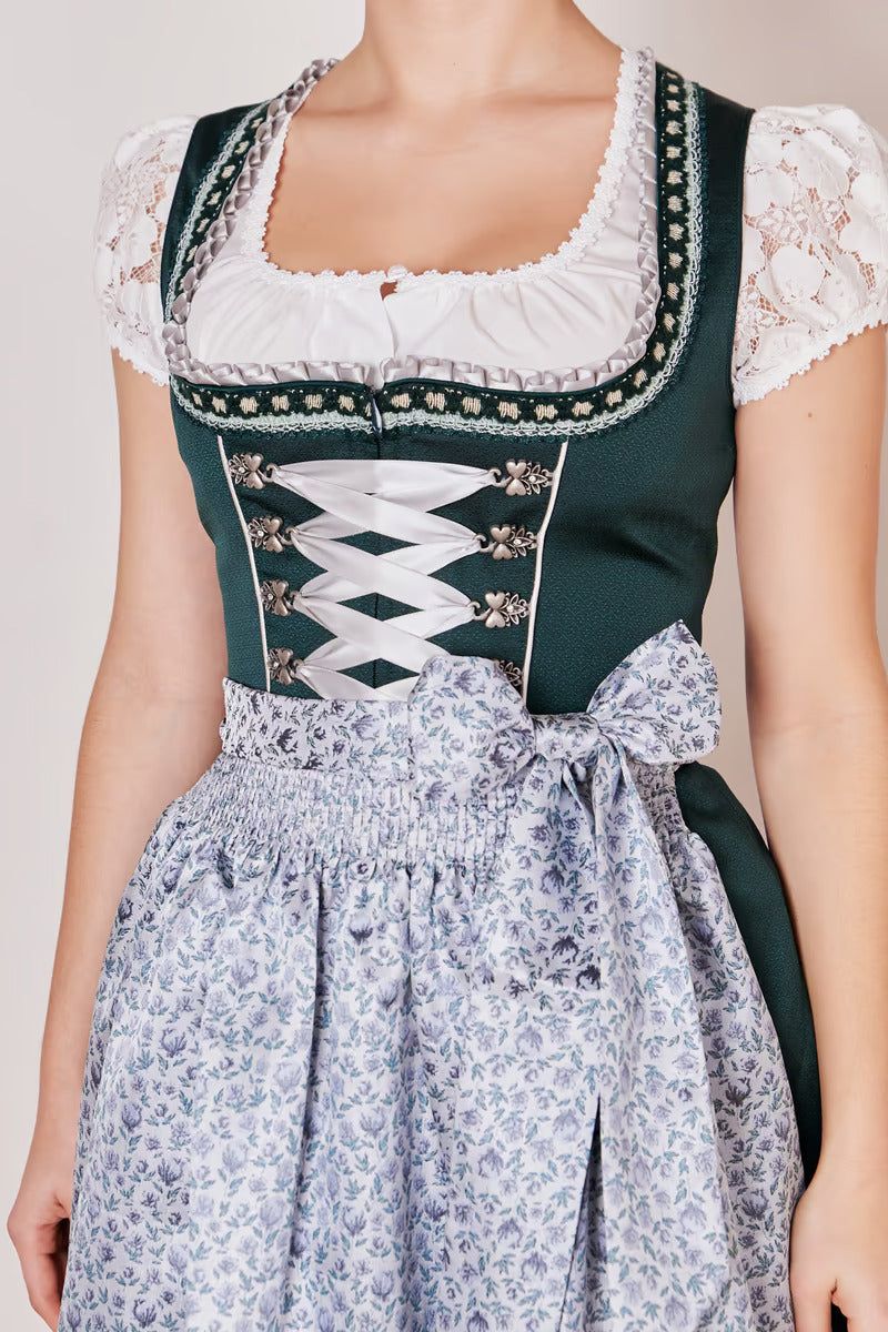 Kruger Midi Dirndl 2pcs. 60cm "RIEKE" green (38,42)