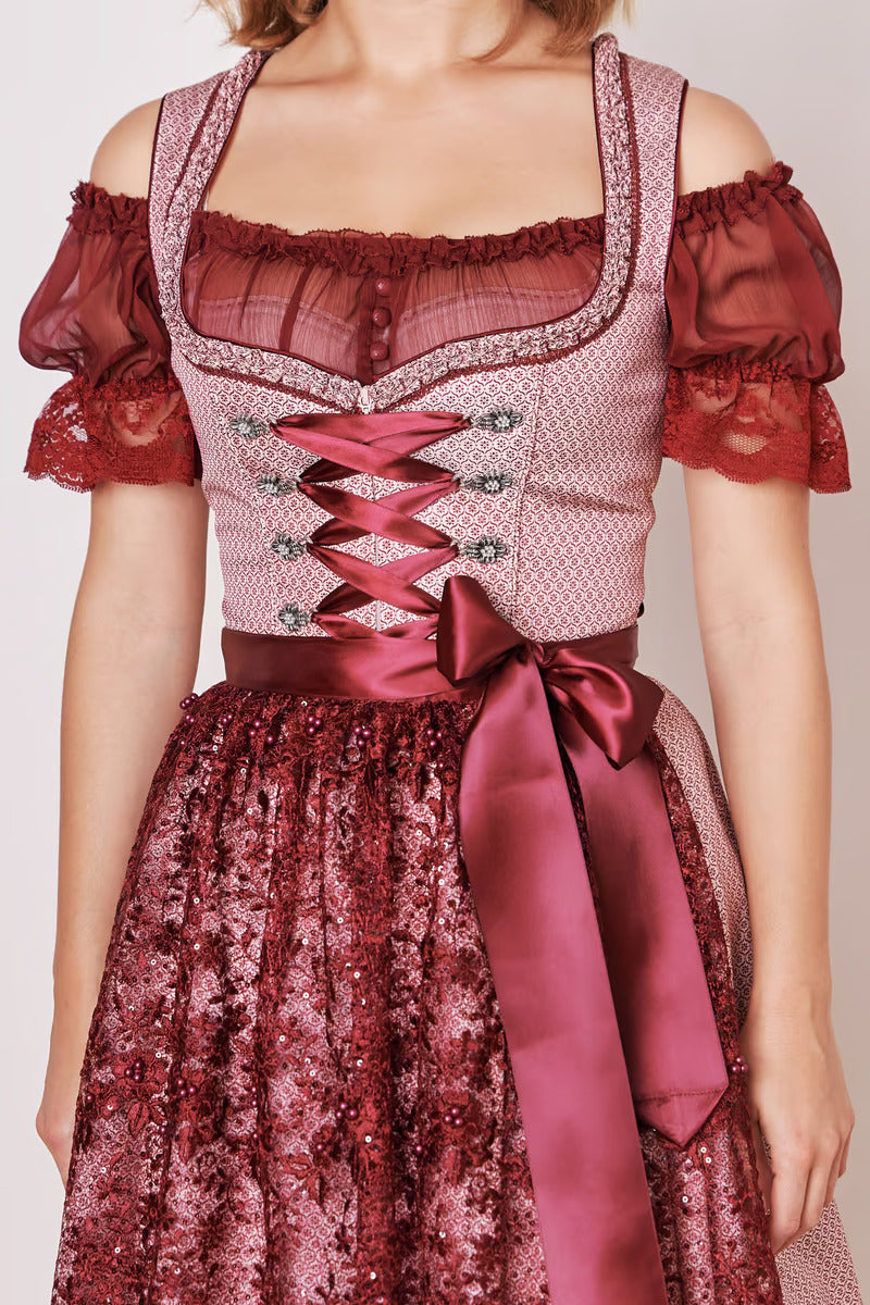 Kruger Mini Dirndl 2pcs. 50cm "Marica" red