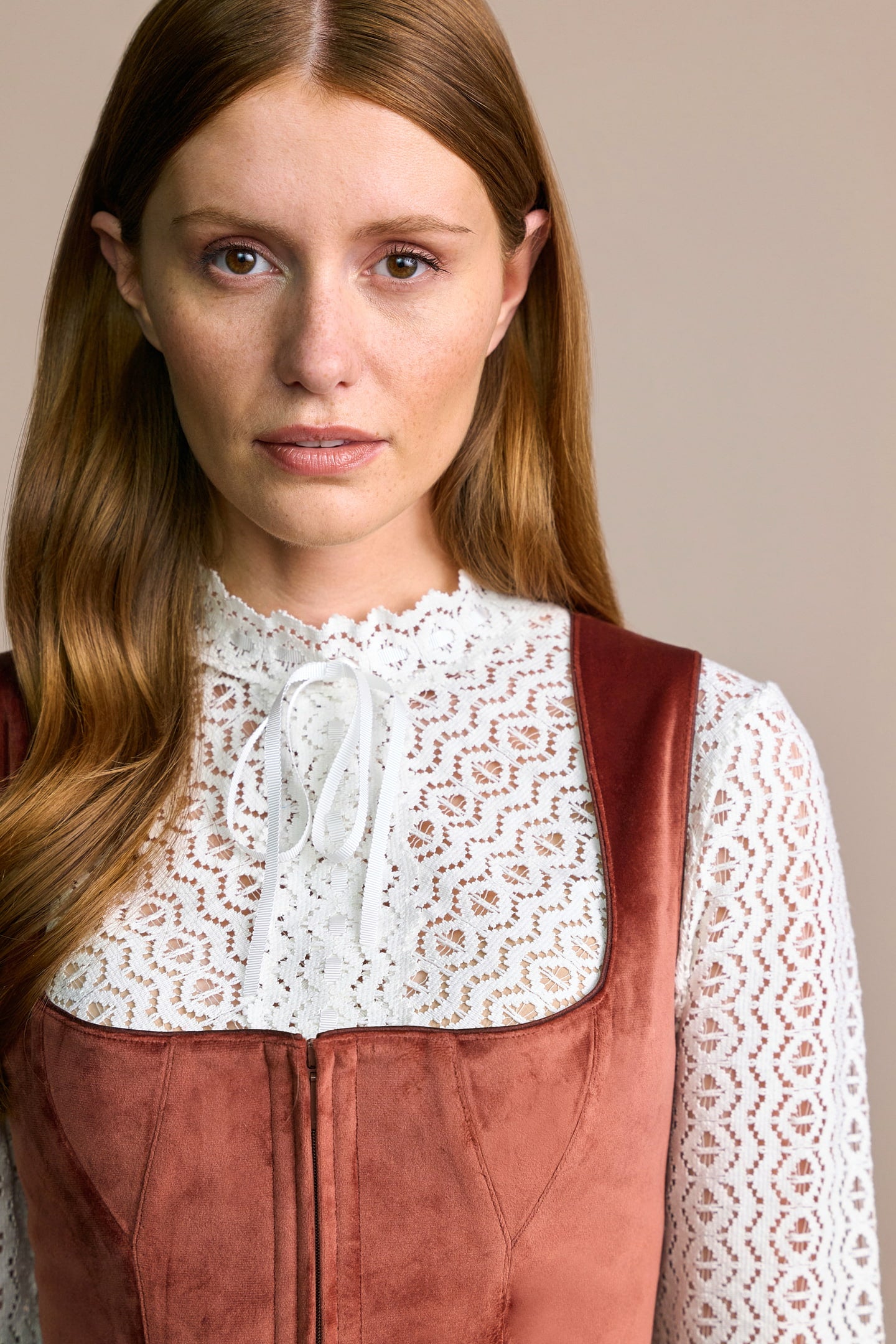 Julia Trentini Milla Midi Dirndl, Brown — 60cm