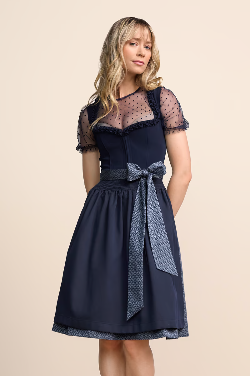 (new) Kruger Midi Dirndl 2pcs. 60cm "Anica" blue