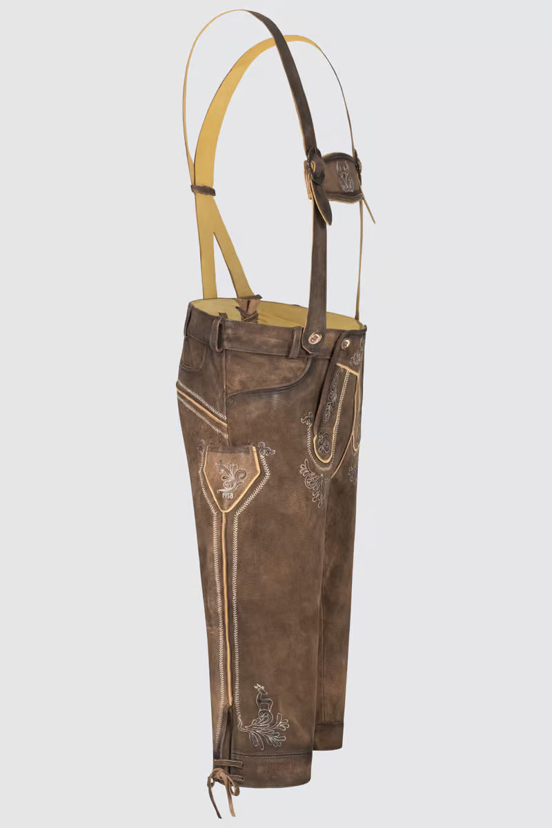 Kruger Men's Lederhosen "Norman" with Suspenders (size 48)