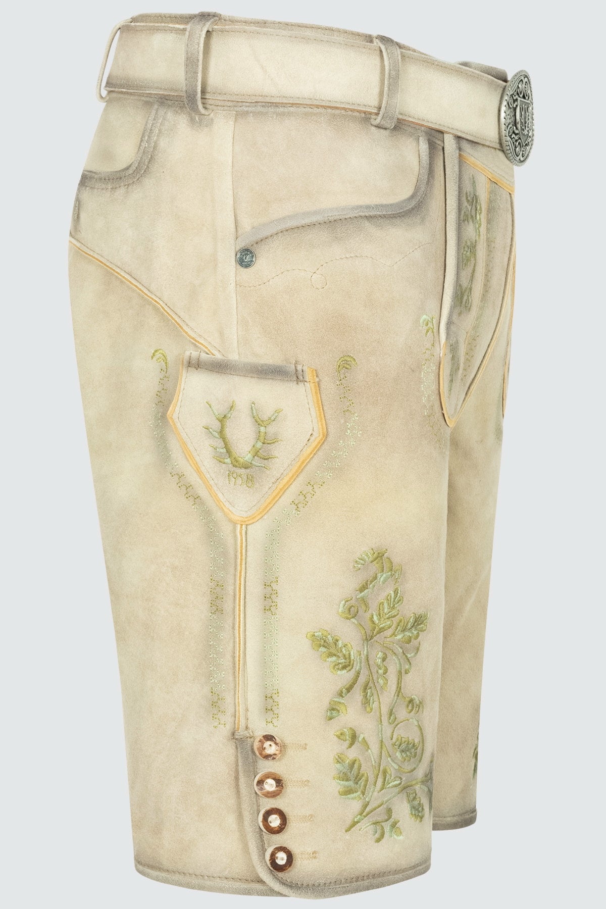 Kruger Men's Lederhosen "Arlo" with Belt - Brown
