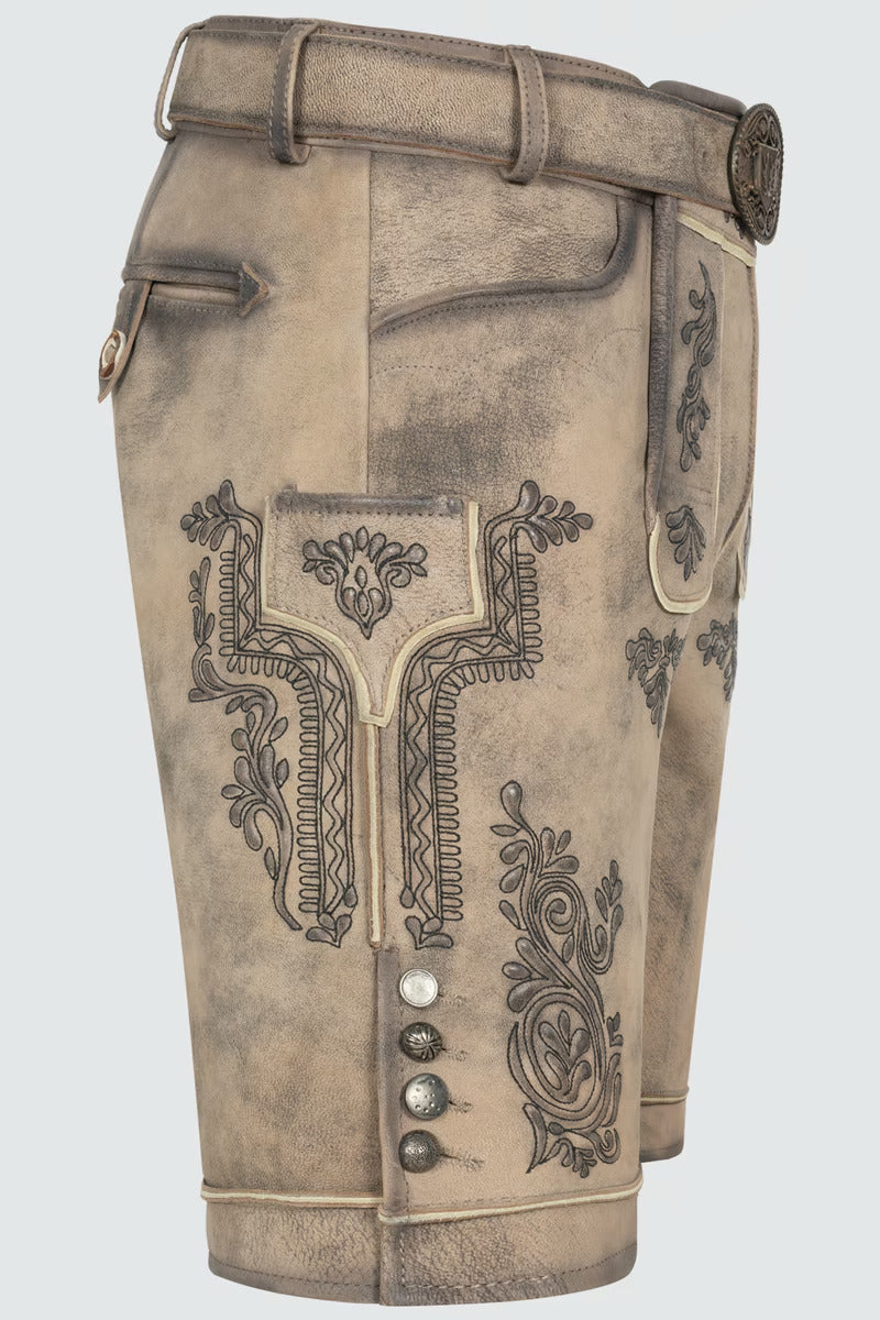 Kruger Men's Lederhosen "Rob" (beige) with Belt (48 only)