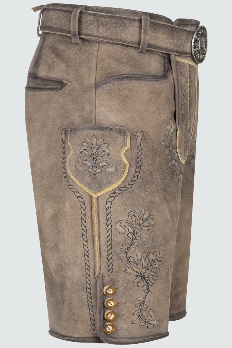 Kruger Men's Lederhosen "Brandon" (light brown) with Belt
